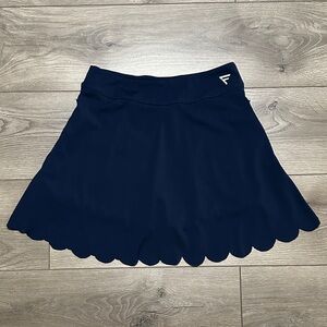 Flairway Golf Navy Scallop Hem Active Skort